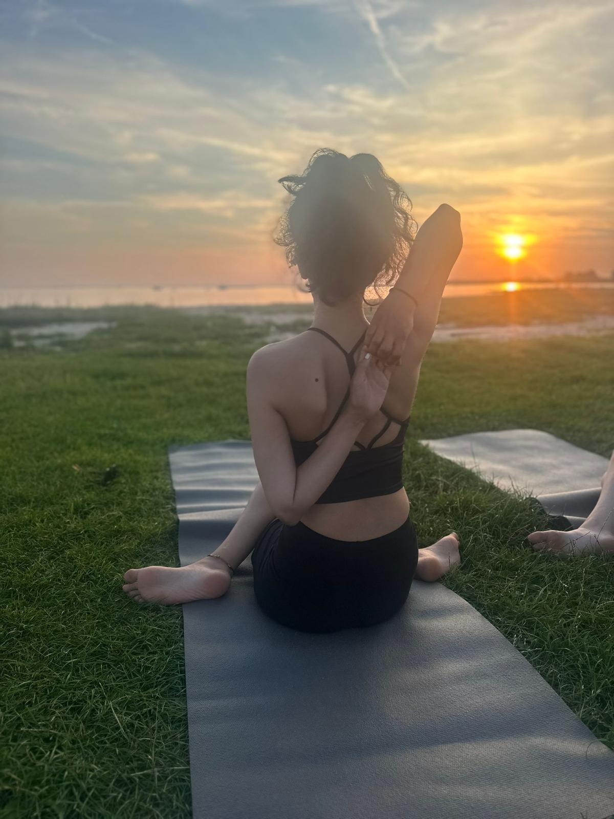Nadine bij zonsondergang